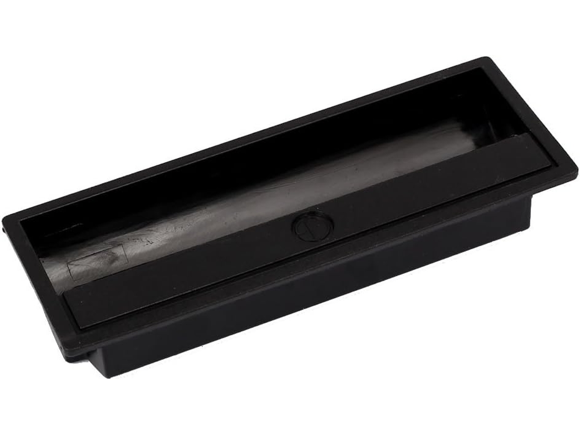 Puxador Retangular Embutido De Plástico Aexit 110mm X 40mm 30mm Para Armário, Preto