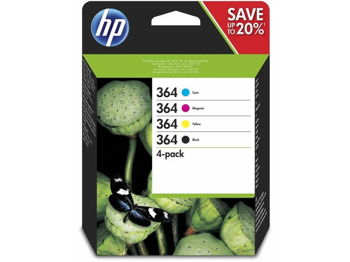 Pack 4 Tinteiros HP 364 Cores (N9J73AE)