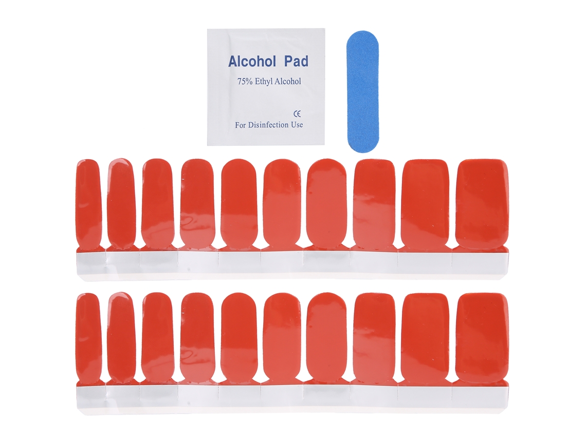 20pcs Tiras De Esmalte De Unhas Adesivas Autoadesivas Envelopes Completos Decal Decoracao Pure Color