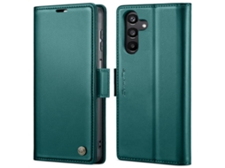 Capa Para Samsung Galaxy A25 5g Borboleta Fivela Litchi Textura De Telefone De Couro Rfid Antirroubo Azul Perolado