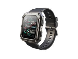 Smartwatch YIZHOOD Te636 Ip68 À Prova de Água Rastreador de Fitness Tático de 1.83Inch para Android Preto