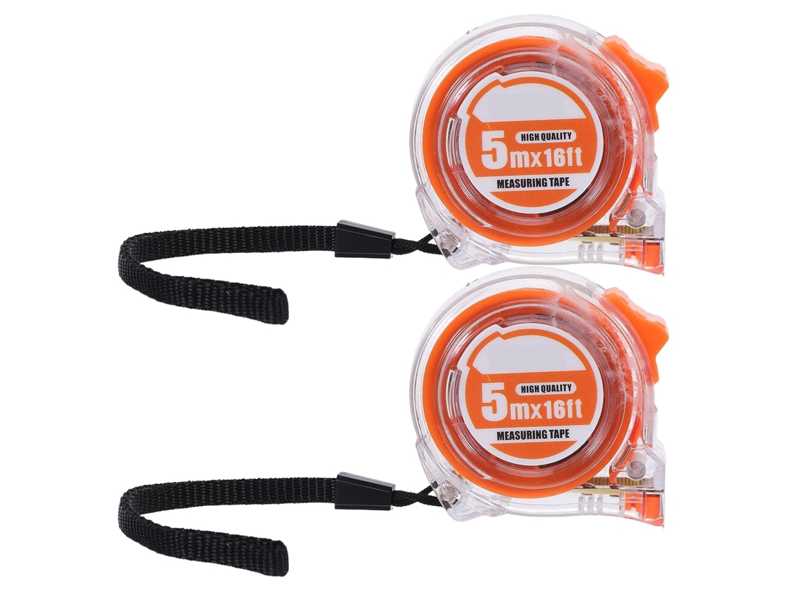 Conjunto De 2 Fitas Métricas De Bolso Transparentes, 5 M X 19 Mm, Ergonômicas E Precisas, Com Medida