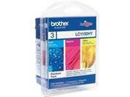 Tinteiro BROTHER LC-1100RBWBPDR Ciano, Magenta, Amarelo