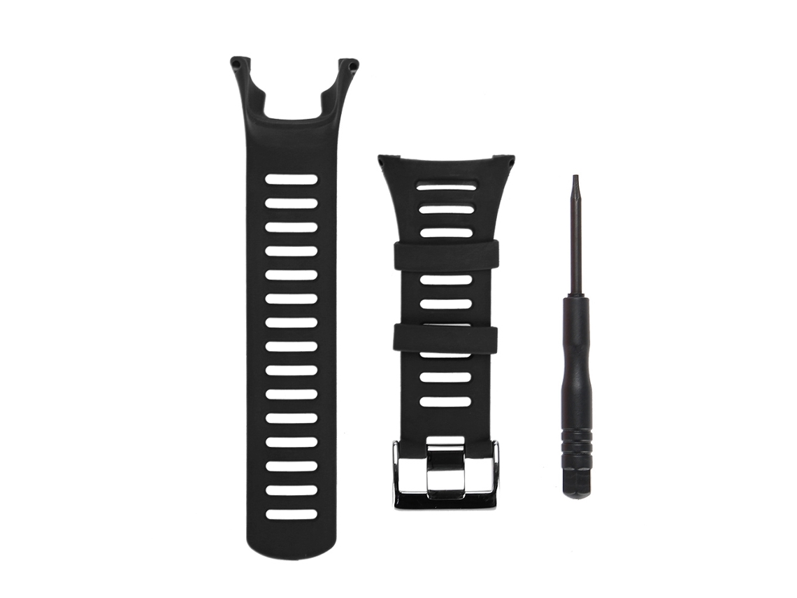 Cinturão De Relógio De Borracha Para Suunto Ambit1/2/3 (preto Prata)