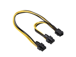 Cabo Divisor De Alimentação Para Placa De Vídeo Pci-e 8pin Duplo Com Conector 6pin