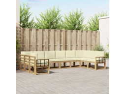 Vidaxl Conjunto De Sofás Para Exterior 10 Pcs Branco E Creme