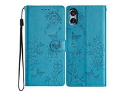 Capa De Couro Para Celular Com Borboletas E Flores