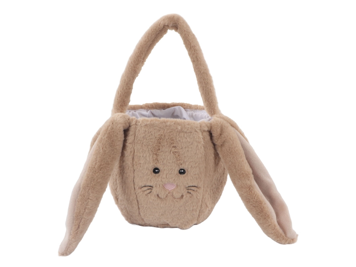 Primerox cesta de Coelho Pelúcia para Páscoa com Orelhas Longas Caça Aos Ovos Cute Coffee
