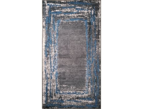 Tapete MANI TEXTILE  Ring (Preto -(Azul - 120X180cm)