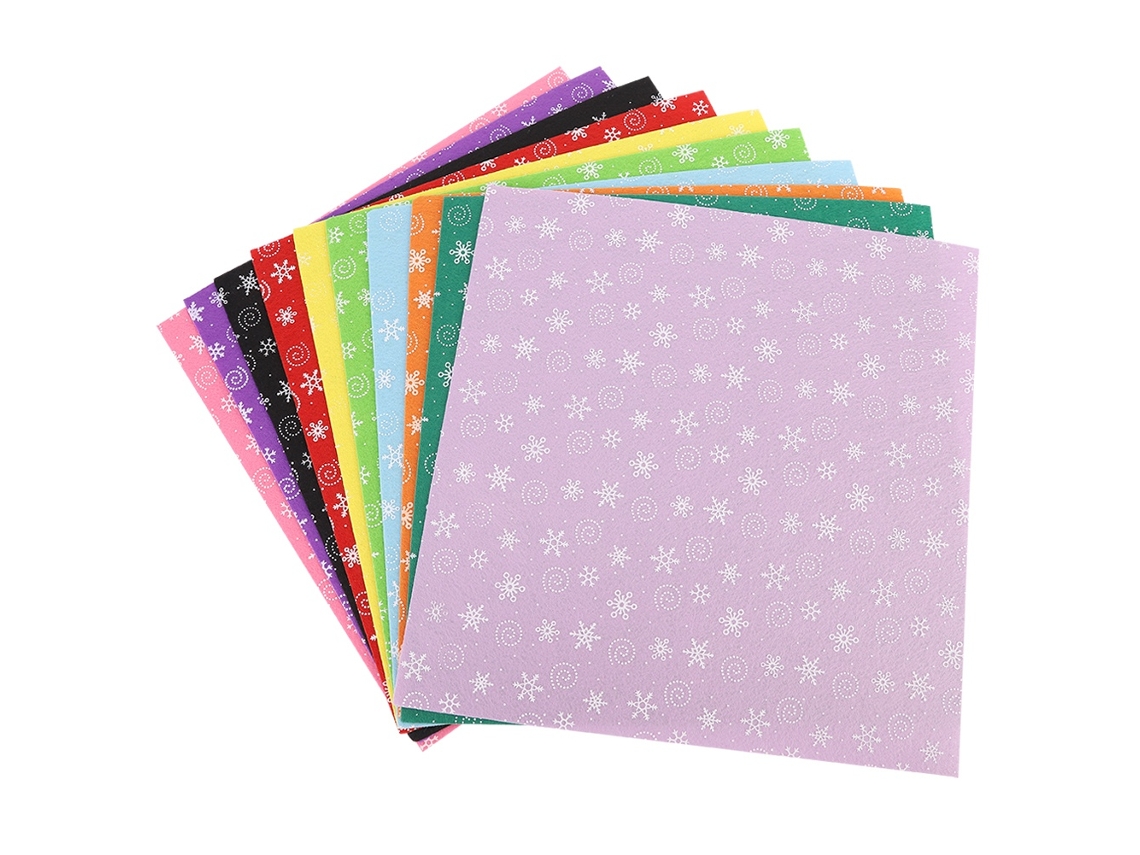 Tecido Não Tecido Quadrado 15x15cm Material Diy Padrão de Neve S/MARCA