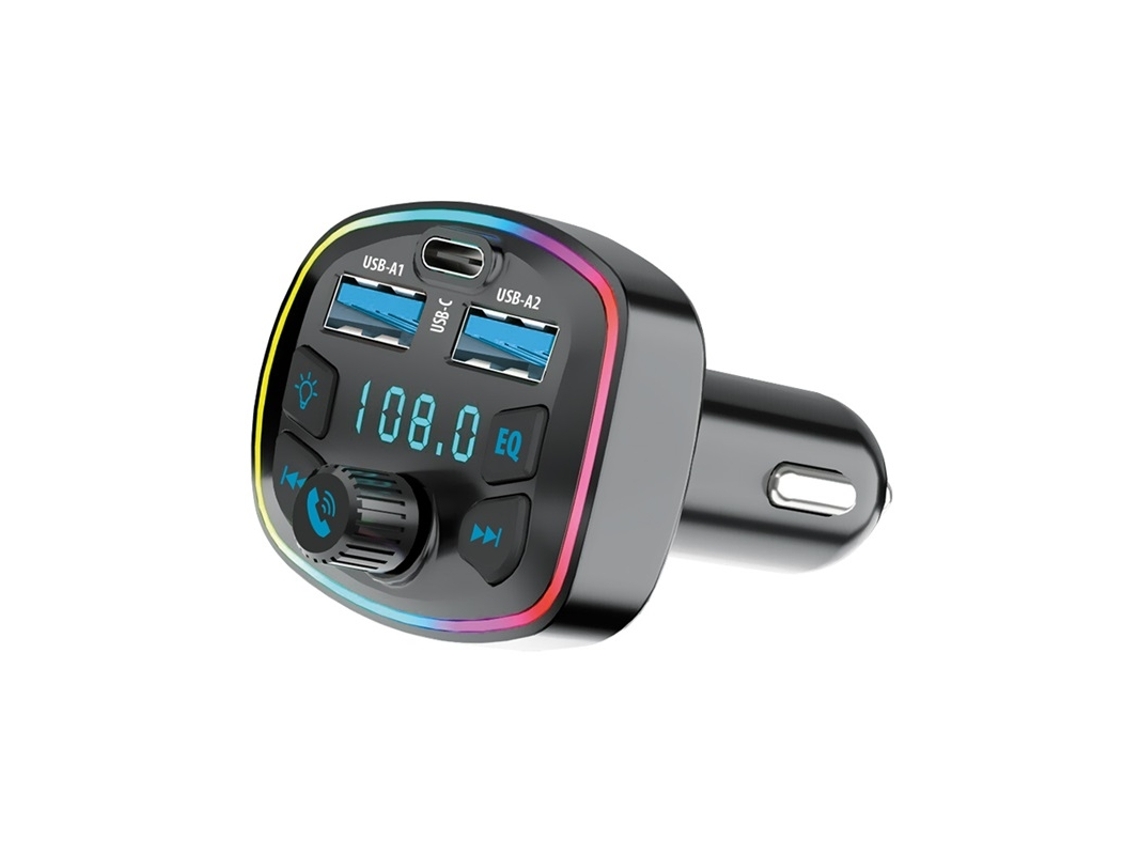 Transmissor Fm Bluetooth Veicular, Usb-c, Carga Rápida