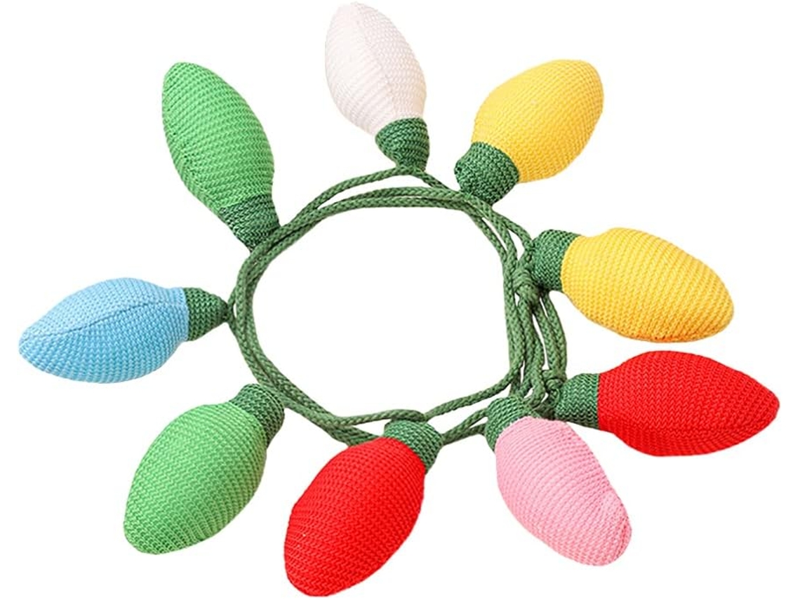Guirlanda De Bolas Feltro Lã Natalina, Decoração Festiva De Natal Feita À Mão, Tricotada E Colorida, Enfeites De Natal Para Pendurar Na Parede