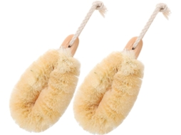 Escovas De Banho, Corda De Juta E Madeira, Conjunto De 2, Sisal Natural, Portáteis, Esfoliantes Para Pele Seca