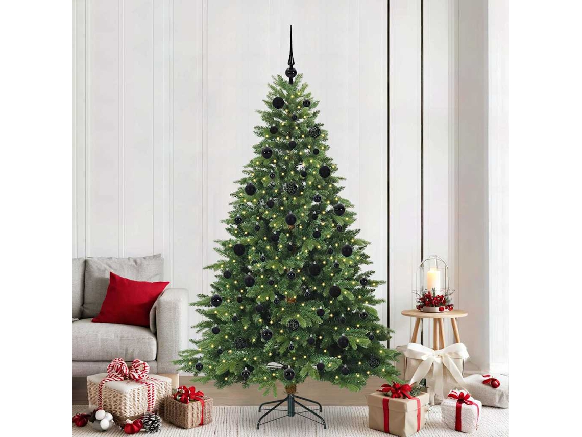 Vidaxl Árvore De Natal Artificial Com 300 Leds Verde 210 Cm Pe E Pvc