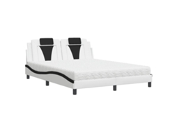 Bed, Beds Vidaxl Branco Couro Artificial (160 X 200 Cm)