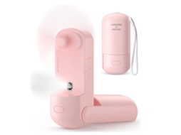 Ventilador De Mão Ventilador De Mão 3 Em 1 De Nebulização Mini Ventilador Portátil Por Bateria Recarregável 3 Velocidades Ajustáveis Rosa Lalamoli