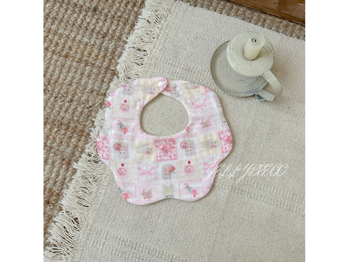 Babete Para Recém-nascidos – Design De Ursinho Fofo, Babete De Gaze De Algodão Puro Com 6 Camadas (antirregurgitação) – Estilo 3