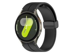 Pulseira De Silicone Dobrável Com Fivela Magnética Preta Xdfind, Compatível Samsung Galaxy Watch 7/ Fe/ 6/ 5/ 4, Visual Minimalista