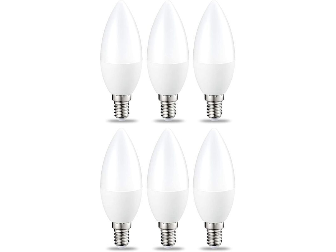 Conjunto de 6 Lâmpadas Led em Forma de Chama E14 5w Branco Quente Não Regulável | S/MARCA