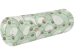 Almofada Cilíndrica para Pernas Redonda Dormir Decorativa em Formato de Sapo Fofo Fácil Limpar