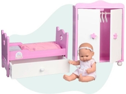Boneca Bebé FALCA com Armário e Cama de Madeira (Idade Mínima: 3)