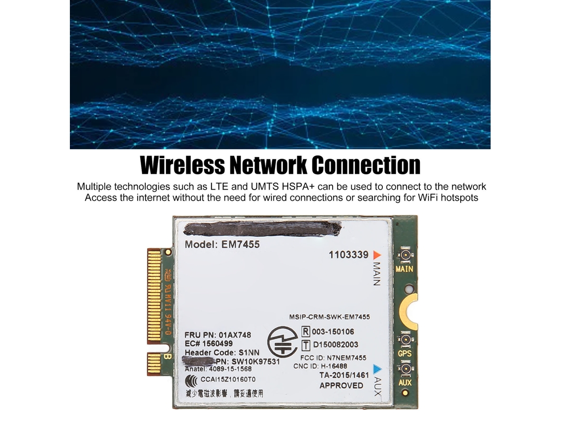 Módulo De Cartão De Rede 4g Lte (comunicação Sem Fio Multibanda Compatível De 300mbps)