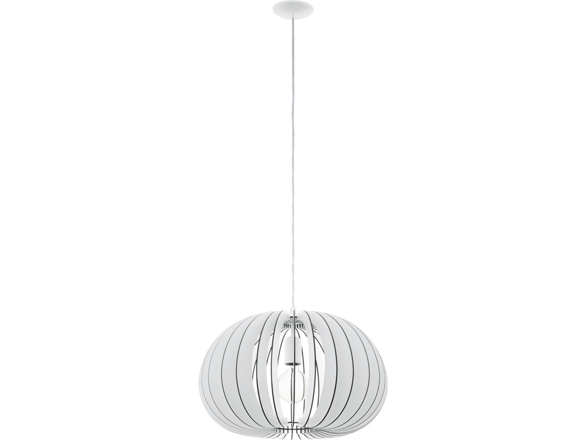 Candeeiro Suspenso EGLO 450 Cossano Madeira (Branco - E27 - 1 x 60 W - Madeira e Aço)