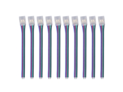 Rebe-conectores De Fita Led Cob 4 Pinos 10mm Rgb, 10 Unidades Resistentes E Seguras Para Lar, Festa E Escritório, Para Diy De Fitas De Luz