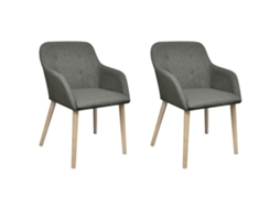Conjunto 2 Cadeira De Jantar Vidaxl Cinzeto Tecido (52 X 57 X 76.5 Cm)