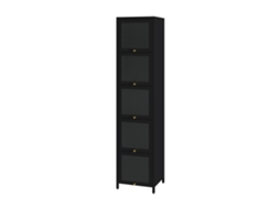 Vitrina Ostersund Com 5 Portas Aço 174x40x35 Cm Preto en.casa