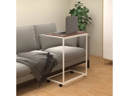 Mesa De Apoio C/ Rodas 55x35x70 Cm Derivados De Madeira Branca DKD HOME DECOR