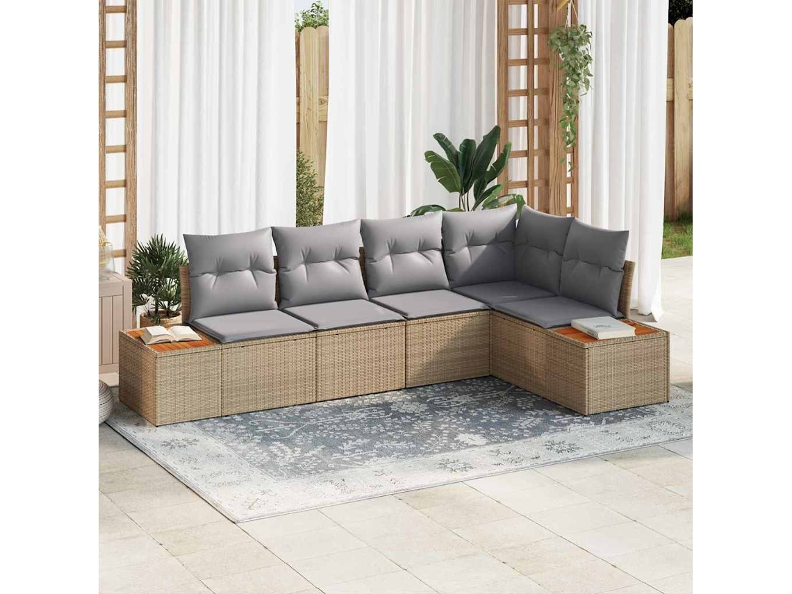 Vidaxl Conjunto De Sofá De Jardim 5 Unid. 5-número De Lugares