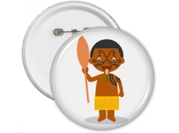 Diythinker Nova Zelândia Pins Quant Pretos Desenho Animado Broche Redondo Botão Decoração de Roupa Presente 5