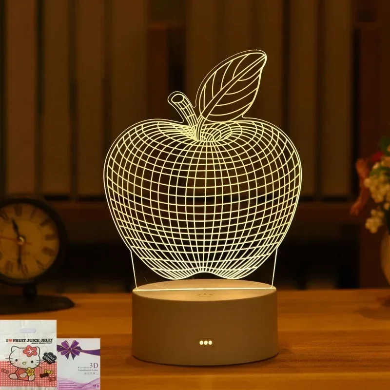 Luminária Noturna Led Usb 3d em Acrílico , Ideal para Decoração de Casa e Quarto. MDUG (3 Cores)