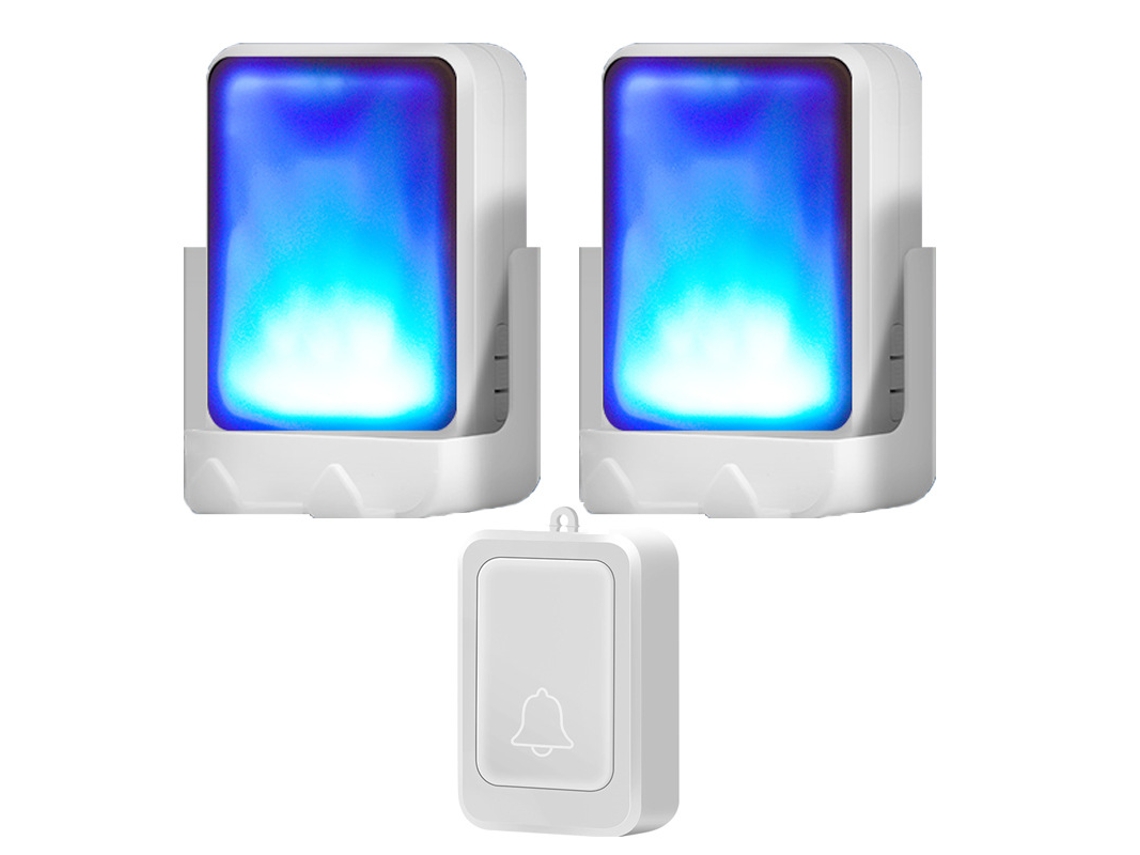 Campainha Com Luzes Piscantes, 7 Cores E 4 Níveis De Volume Para Casa/escritório Jun Brilvibera