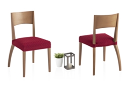 Conjunto de 2 Capas em Tecido Elástico para Cadeira Diamante MILICA (45 x 45 cm - 60% Poliéster e 35% Algodão - Vermelho)