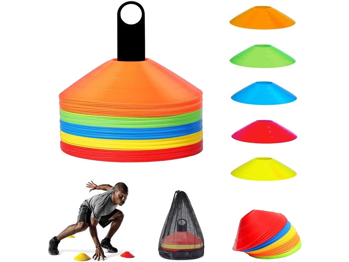Cones De Treino 50 Unidades, 5 Cores (com Suporte)