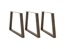 Vidaxl Pés Para Mesa De Jantar Em Formato De V, 3 Peças, Aço Natural, 90x(72-73,3) Cm, Aço