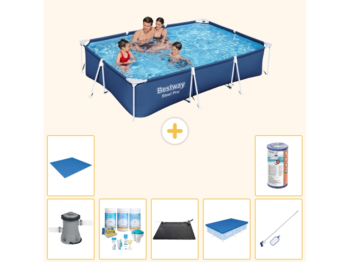 Bestway Piscina Bestway Steel Pro Retangular - 300x201x66 Cm - 8-peças S21560