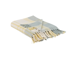 Manta Decorativa Beliani Betali De Algodón Amarillo 125x150x0.5