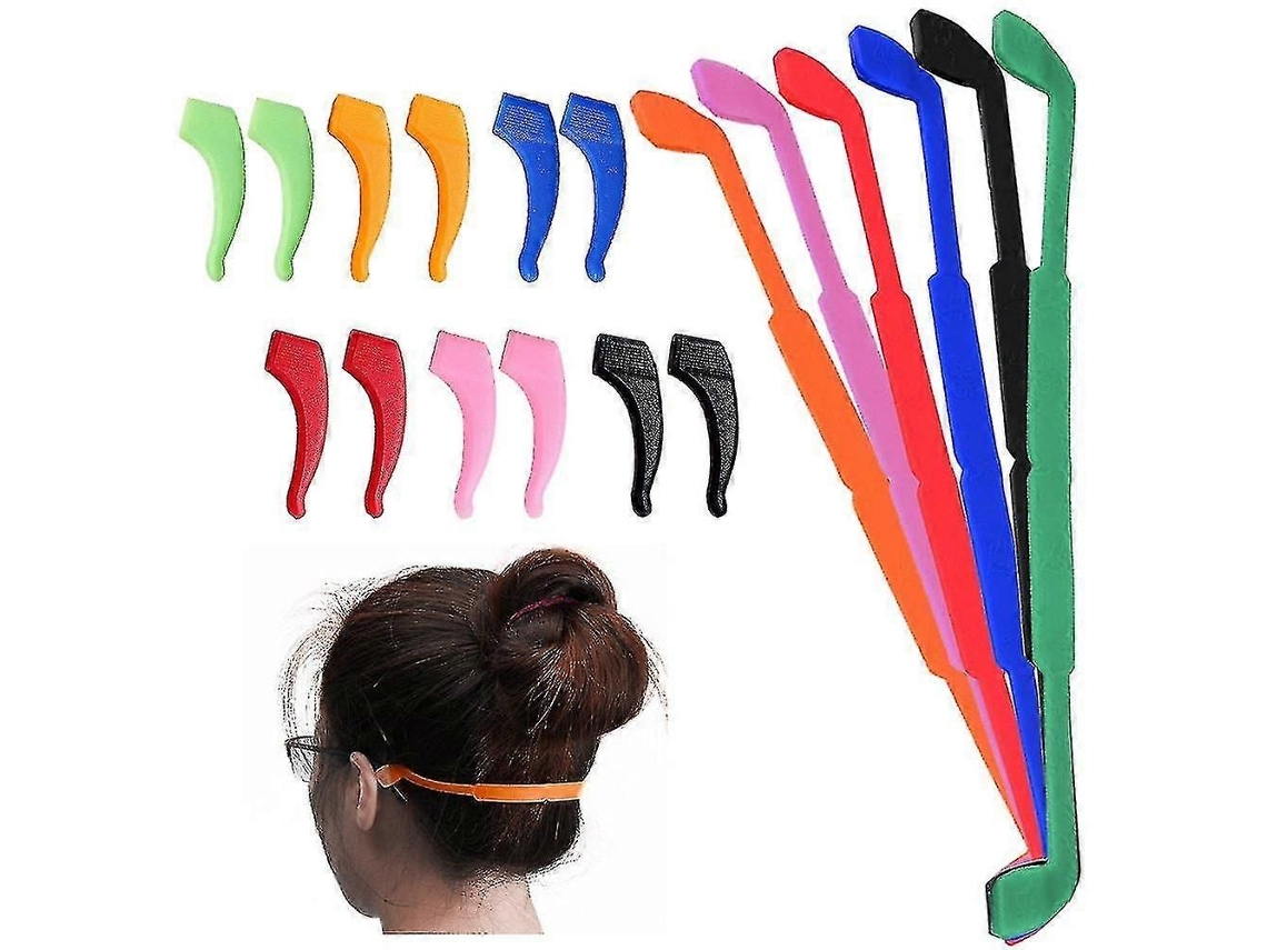 Correas de Gafas Silicone Antideslizantes Pacote 6 Pacotes com Pares Clipes para Orejas, Marcos e Sportivas Adultos C GOKOCO