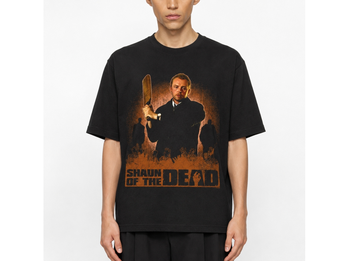 Rockinstone Shaun Of The Dead Shaun Cricket Bat Black Adult T-shirt Size:l