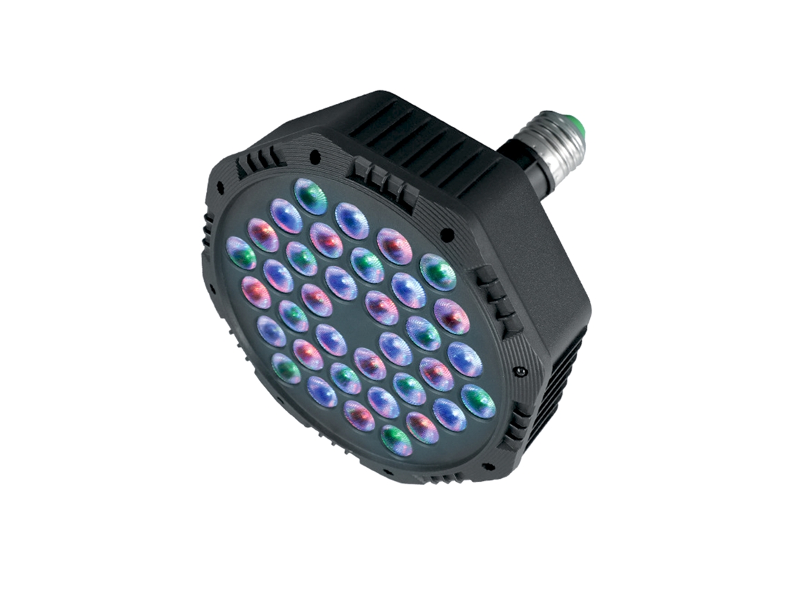 2026 luz de Cena Par 36 Leds Colorida Controlada por Voz para Bar Bodas com Cabeça de Lâmpada E27