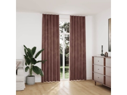 Vidaxl Cortinas Blackout C/ Ganchos 2 Pcs 140x245cm Veludo Rosa Antigo
