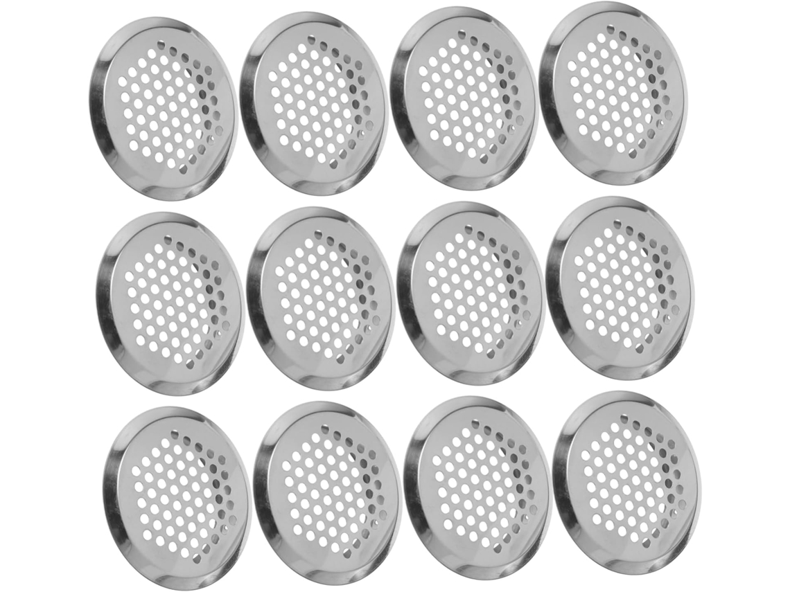 Conjunto De 20 Portas De Ventilação Redondas Em Aço Inoxidável Para Armários Internos E