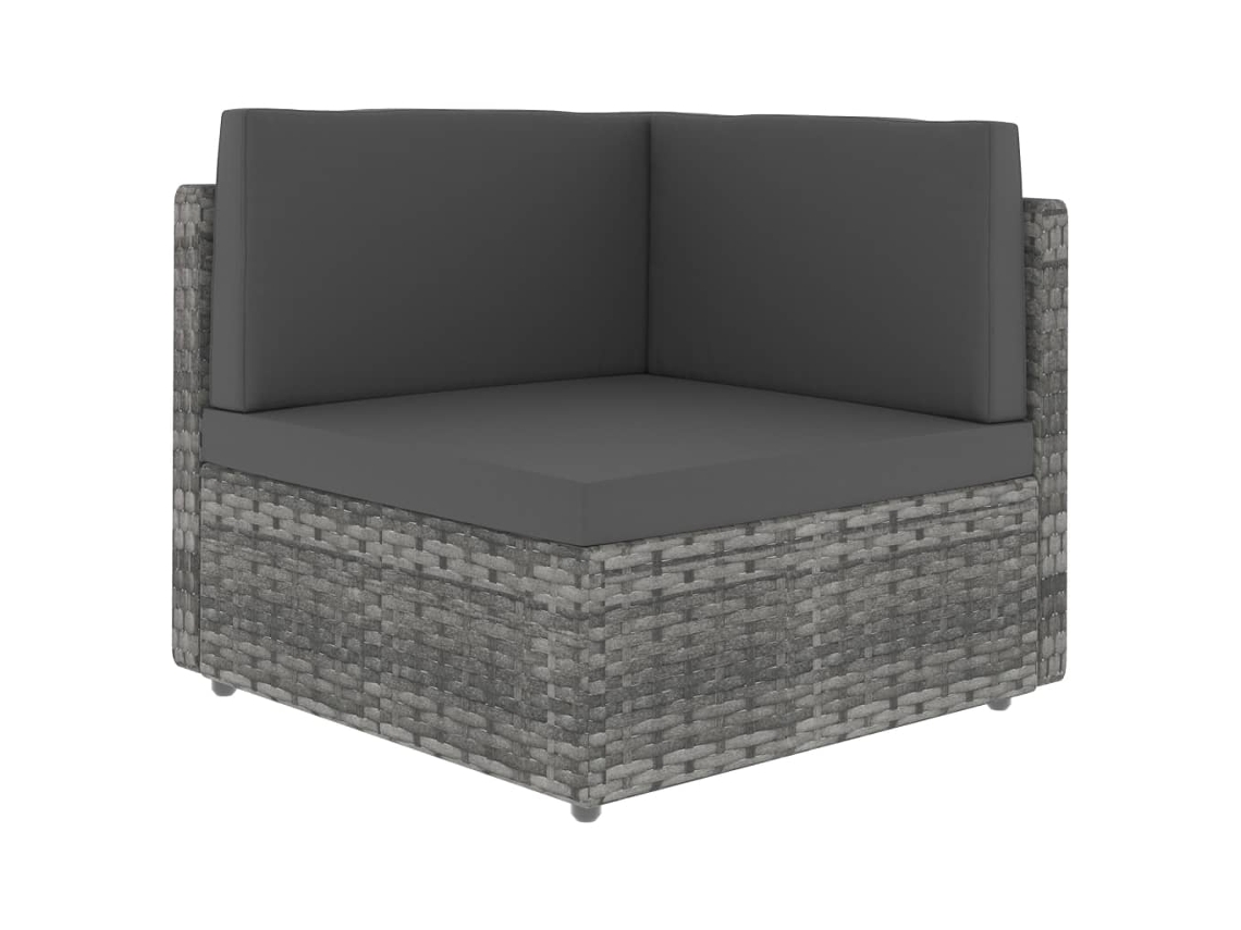 Sofá secional Vidaxl Vime Pe Cinzento Edge
