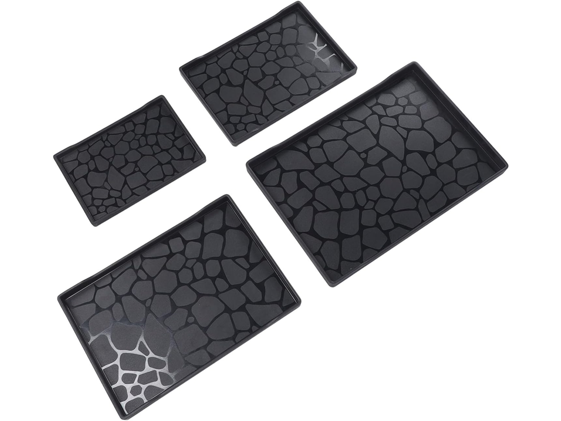 Conjunto De 4 Bandejas De Servir, Plástico Leve, Base
