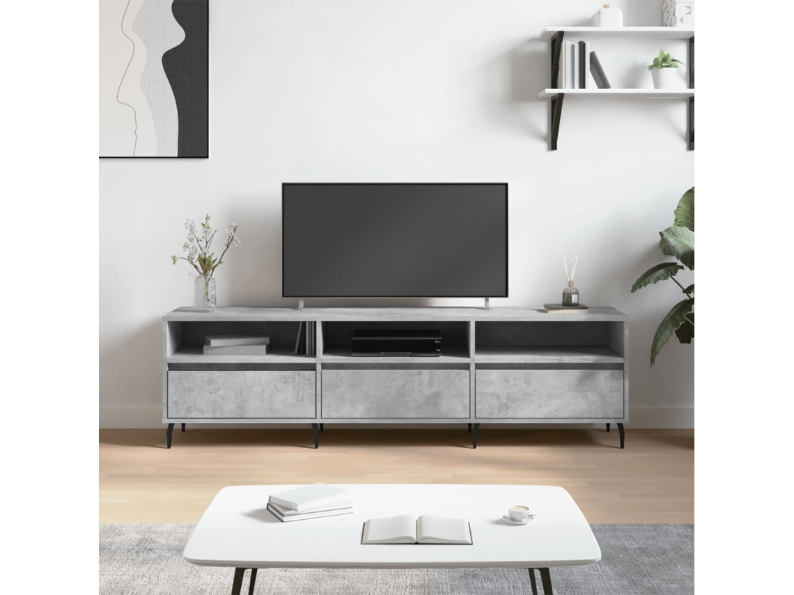 Vidaxl Móvel De Tv 150x30x44,5 Cm Derivados De Madeira Cinza Cimento