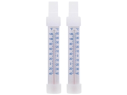 Conjunto De 2 Termômetros Genéricos Para Geladeira Com Sensor Alta Precisão, Tubo De Vidro E Corpo Em Plástico Abs