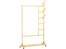 Suporte para Cabides Bambu Cor Cor de Madeira Natural 100x37x191 cm Homcom